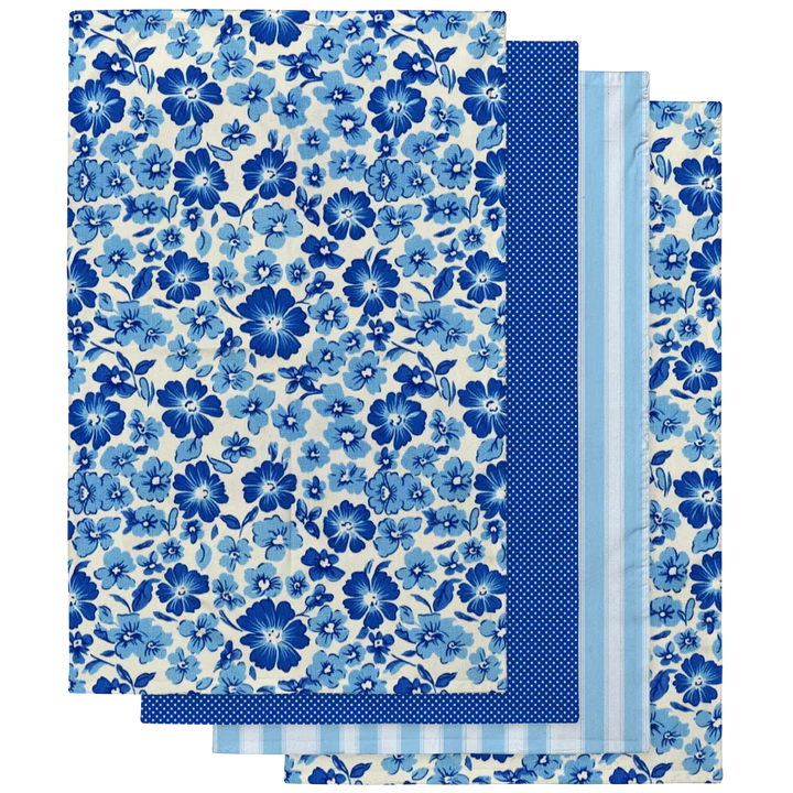 Bonnie Tea Towel Set (4) | Vintage Cottage Collection