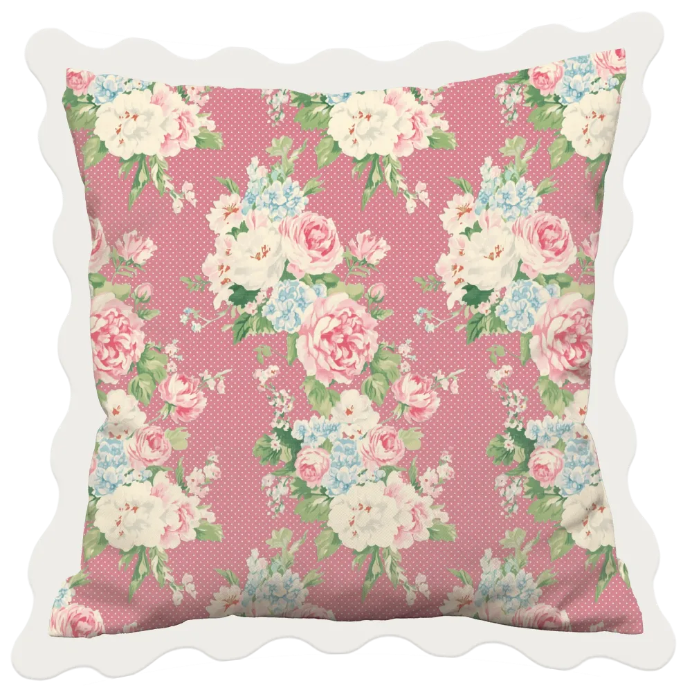 Vintage Cottage Collection Scalloped Duvet Cover Set - Emma (Peony)
