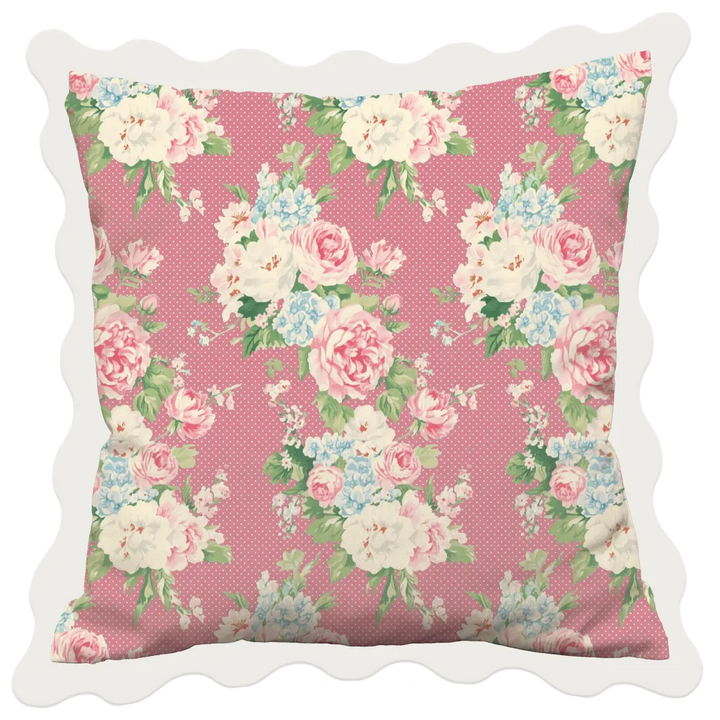 Vintage Cottage Collection Scalloped Duvet Cover Set - Emma (Peony)