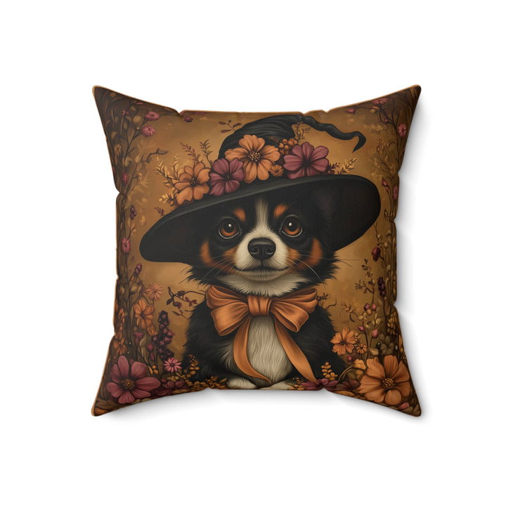 Microsuede Cushion / Halloween Art / Boho Dog