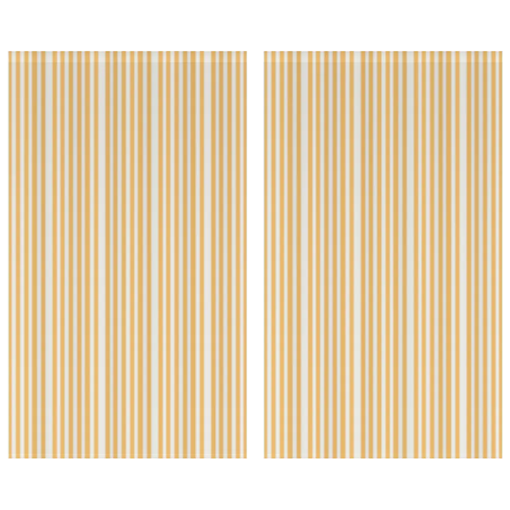 Window Curtain Set - Cotton Blend (2 Panels) | French Stripe - Yellow