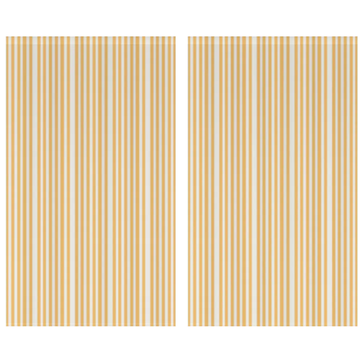 Window Curtain Set - Cotton Blend (2 Panels) | French Stripe - Yellow