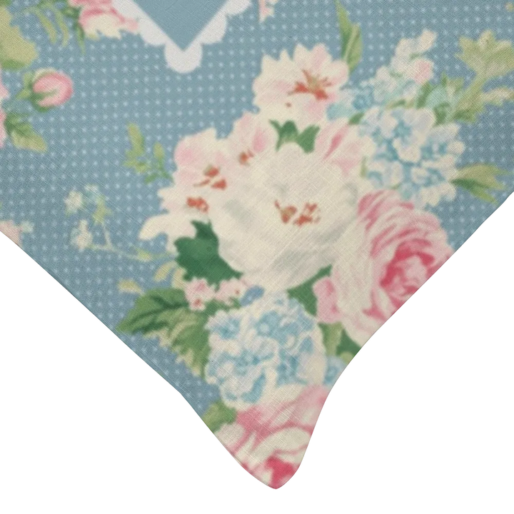 Emma - Bluejay Floral Lumbar Pillow – Personalized Panel | Vintage Cottage Collection