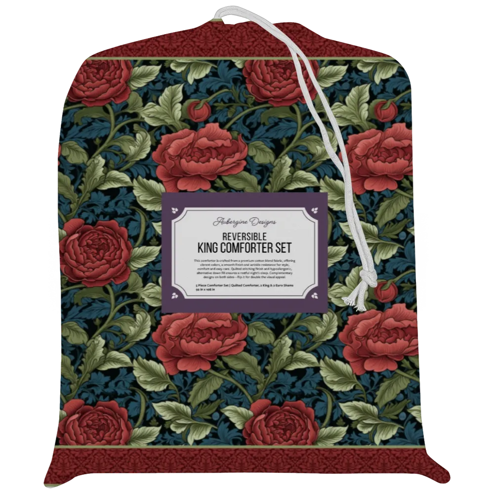 Midnight Garden™ Reversible Comforter Set - Midnight Rose