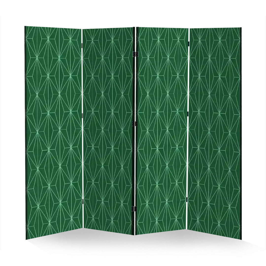 4 Panel Room Divider Folding Screen / Deco Diamonds