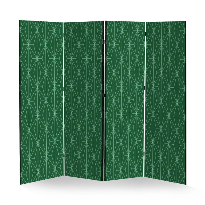 4 Panel Room Divider Folding Screen / Deco Diamonds