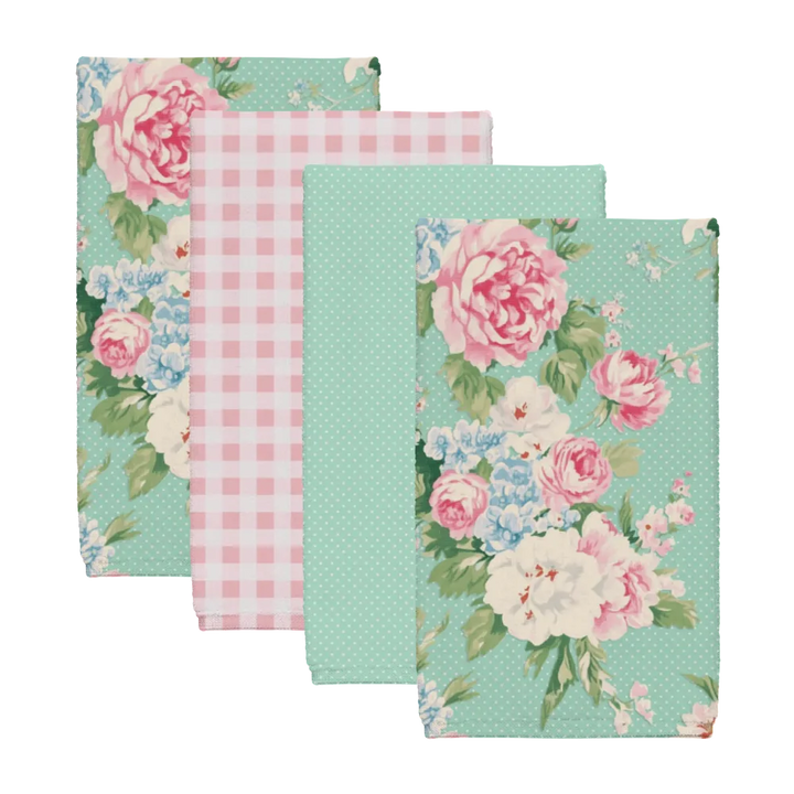 Emma – Seafoam Tea Towel Set (4) | Vintage Cottage Collection