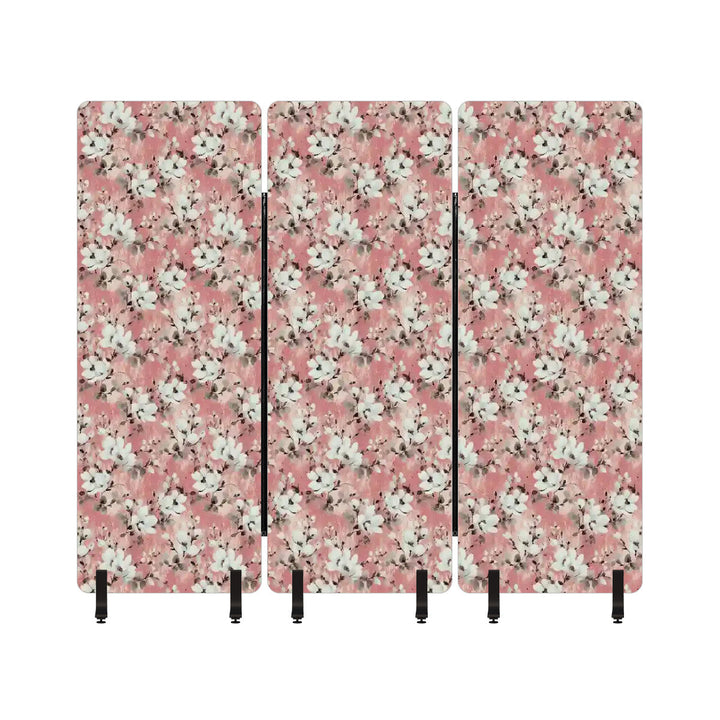 3 Panel Sound-Absorbing Room Divider / Distressed Cotton Blossom