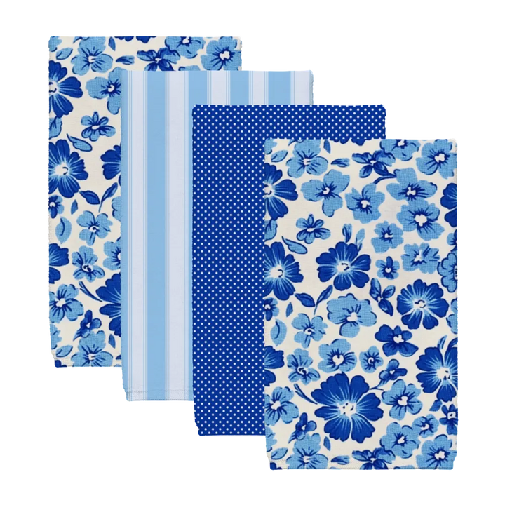 Bonnie Tea Towel Set (4) | Vintage Cottage Collection
