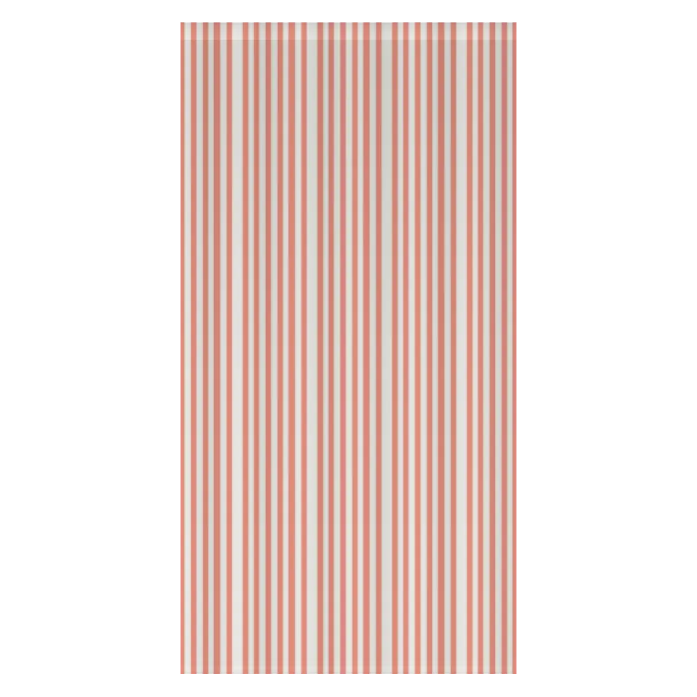 Window Curtain Set - Cotton Blend (2 Panels) | French Stripe - Salmon