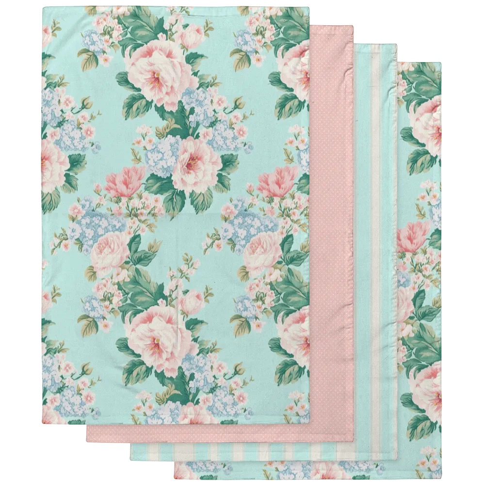 Braxton Tea Towel Set (4) | Vintage Cottage Collection