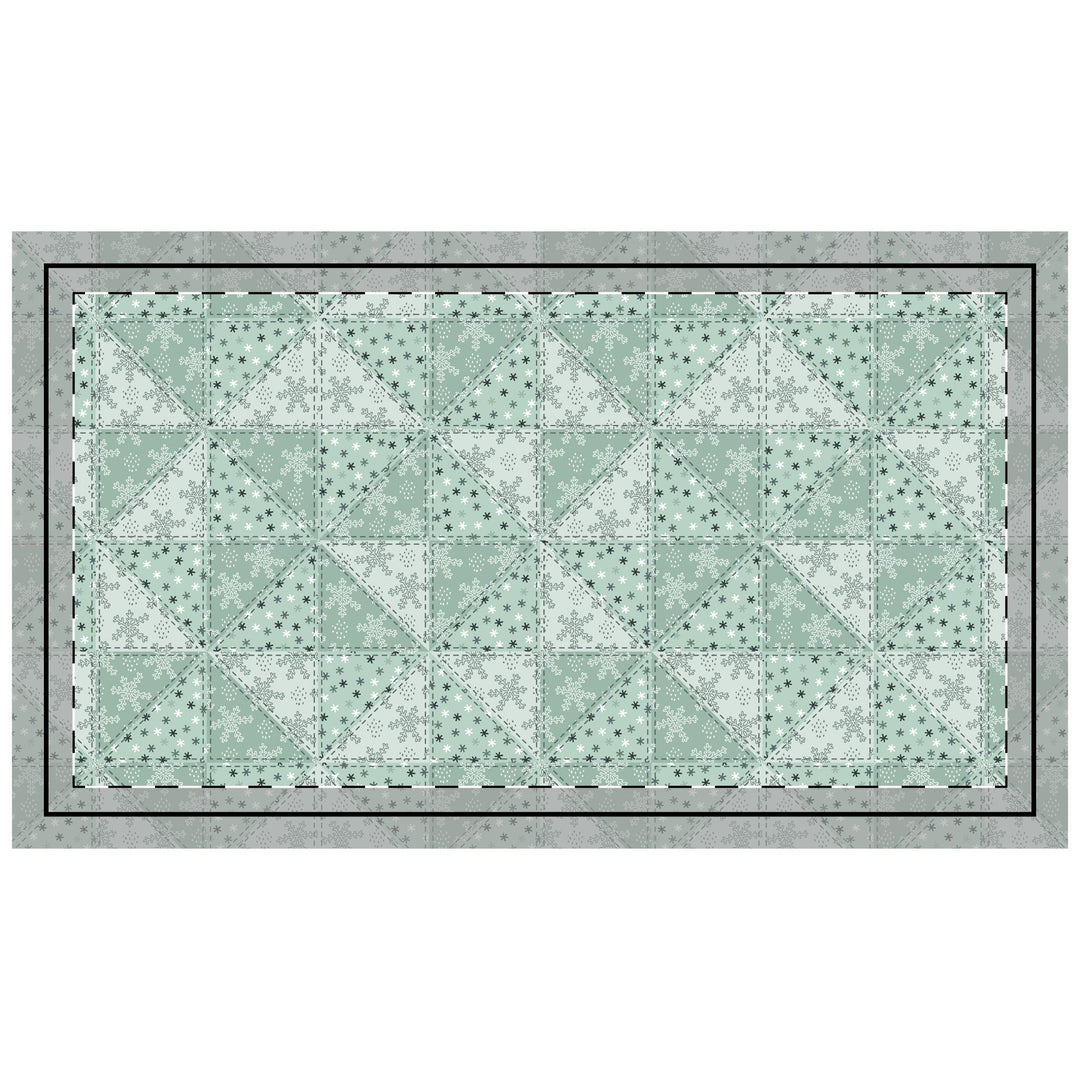 Quilted Sham / 3 sizes / Patchwork / Pinwheel / Snow - Mint