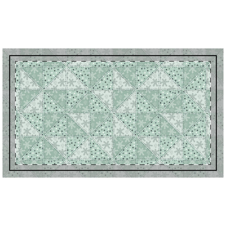 Quilted Sham / 3 sizes / Patchwork / Pinwheel / Snow - Mint