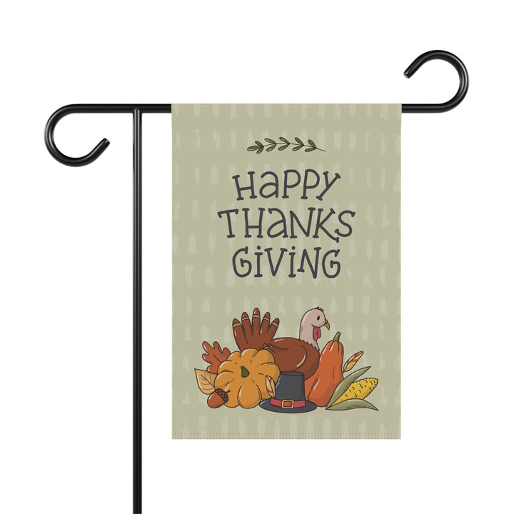 Double-sided Garden & House Banner / Fall Harvest Turkey - Happy Thanksgiving