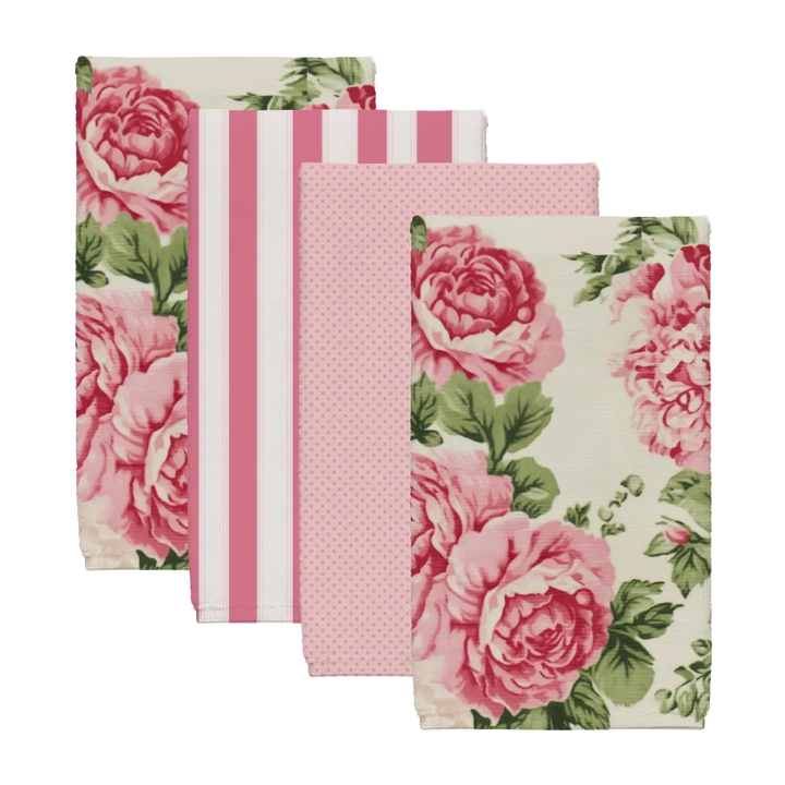 Sharron Tea Towel Set (4) | Vintage Cottage Collection