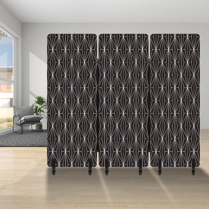 3 Panel Sound-Absorbing Room Divider / Deco Diamonds