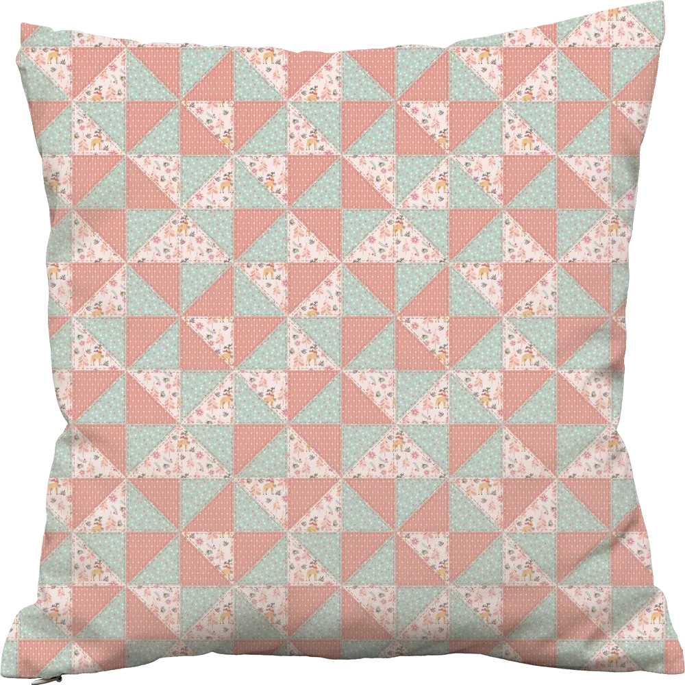 Luxury Flannel & Sherpa Comforter Set | Patchwork Pinwheel - Woodland Deer