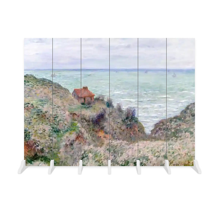 6 Panel Room Divider Folding Screen - Fine Art / Monet / Cabin of the Customs Watch (1882)