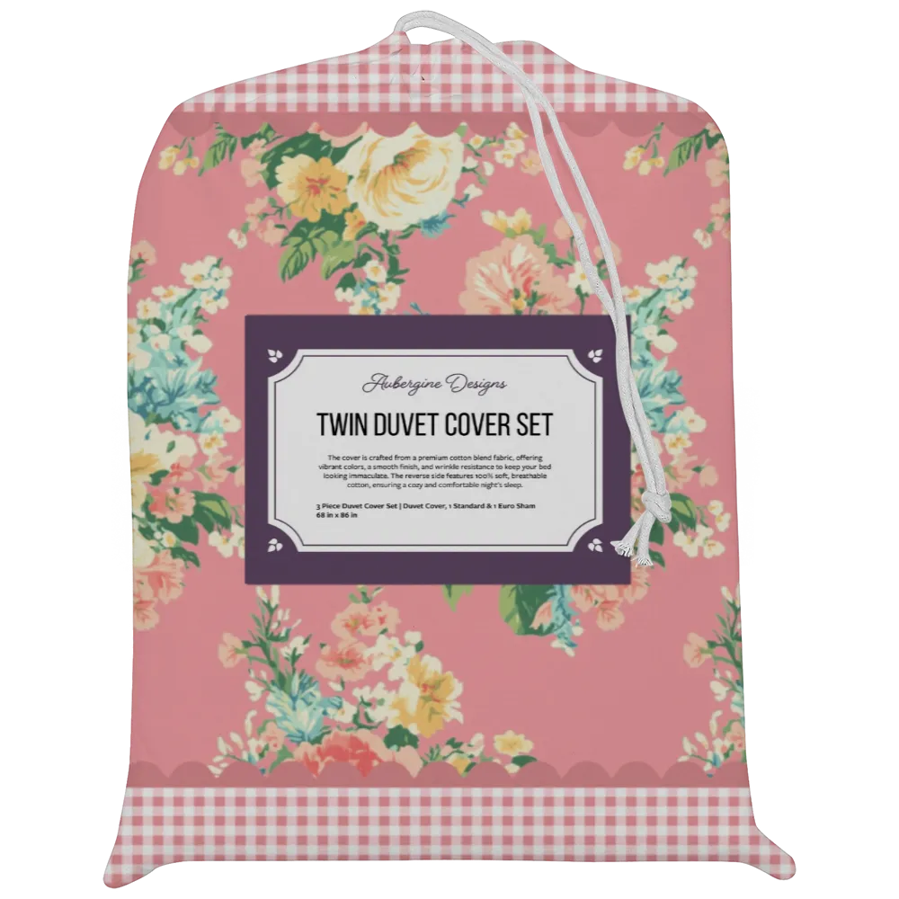 Vintage Cottage Collection Scalloped Duvet Cover Set - Florence (Peony)