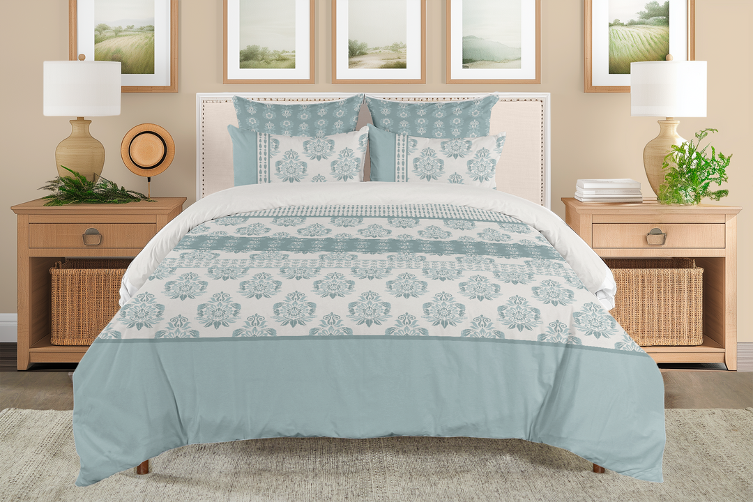 5 Piece Cotton Duvet Cover Set - Queen | Jaira (SW Naturally Refined Collection)