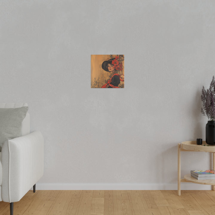 Square Matte Canvas / Autumn Fall Art / Woman - Amelia