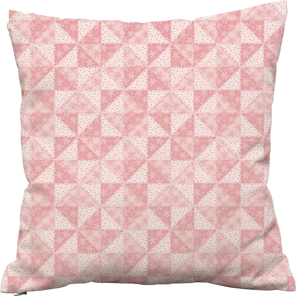 Luxury Flannel & Sherpa Comforter Set | Patchwork Pinwheel - Snow - Pink