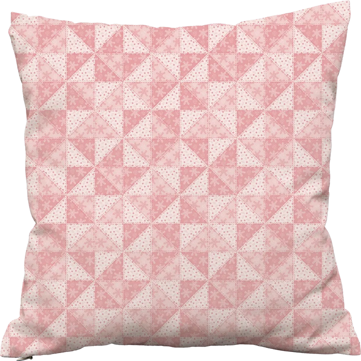 Luxury Flannel & Sherpa Comforter Set | Patchwork Pinwheel - Snow - Pink