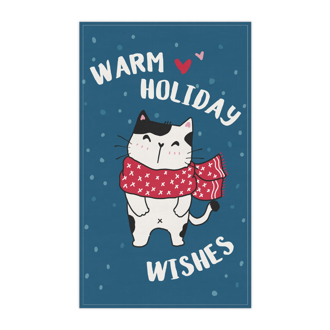 Cotton Twill Tea Towel / Merry Catmus Collection / Blue - 4 Design Choices