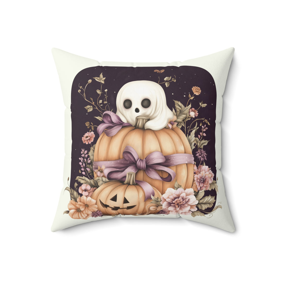 Microsuede Cushion / Halloween Art / Cottage Style Ghosts /