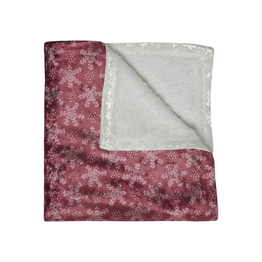 Crushed Velvet Blanket / Pink-tacular Christmas / Snowflakes