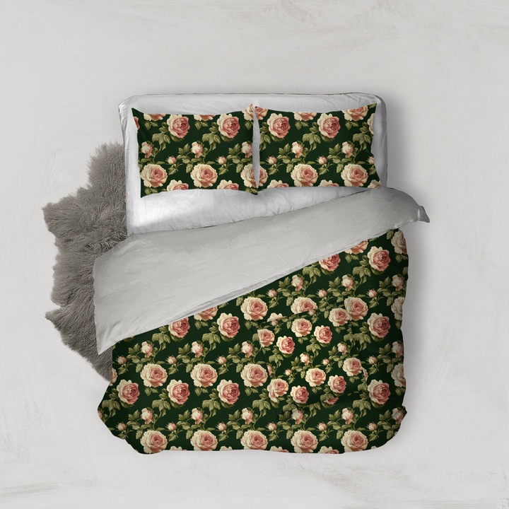 5 Piece Cotton Duvet Cover Set | Susanna | Vintage Cottage Collection