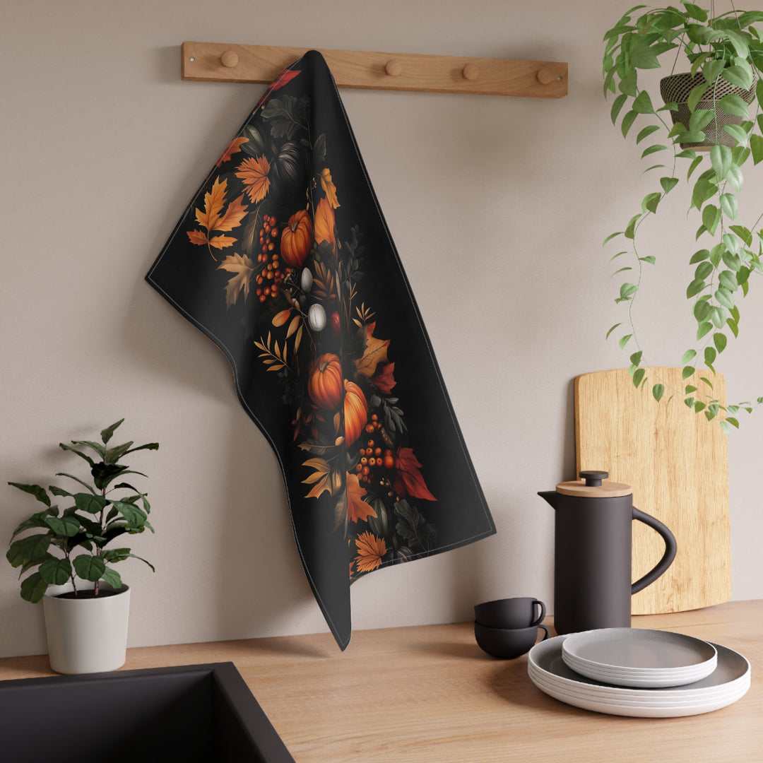 Cotton Twill Tea Towel / Moody Fall - Pumpkin Harvest