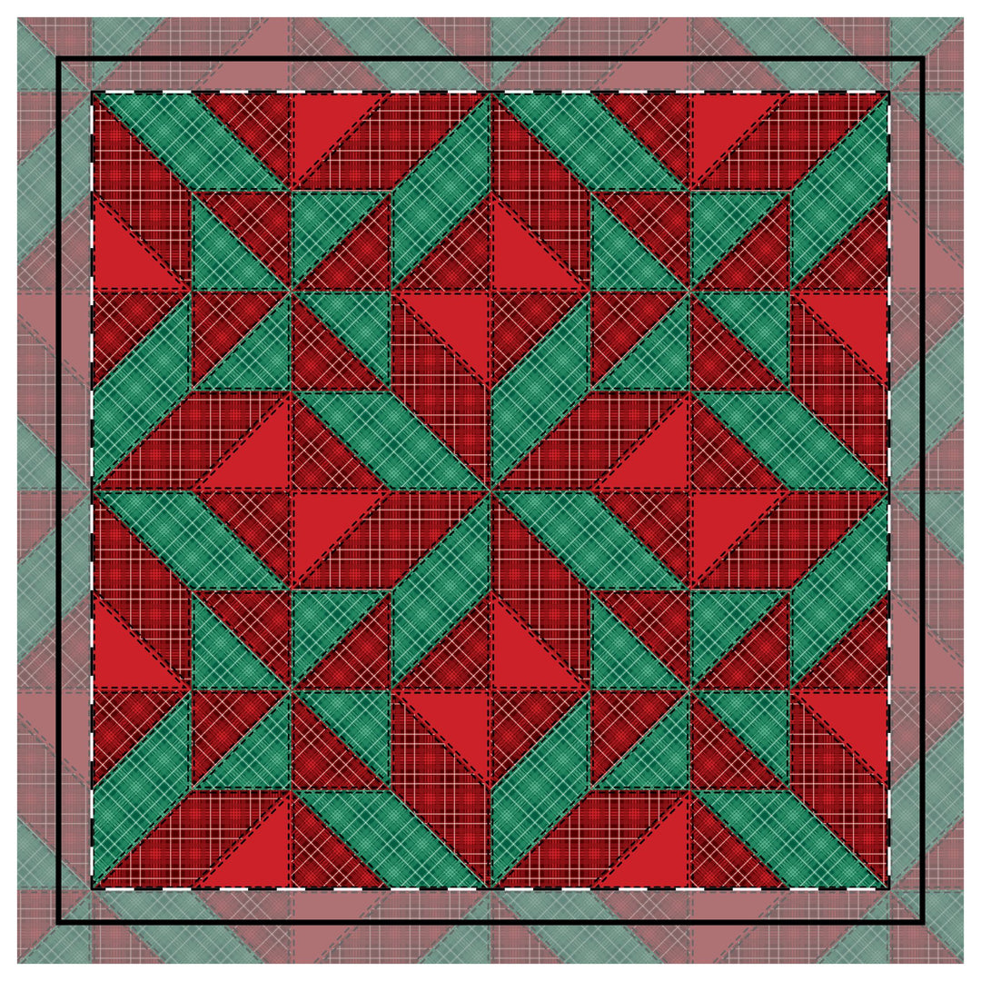 Quilted Sham / 3 sizes / Patchwork / Star / Plaid - Christmas