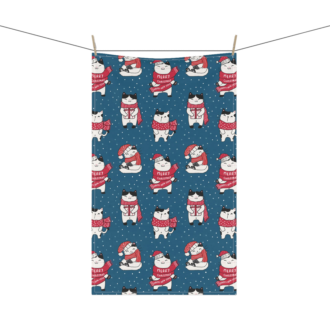 Cotton Twill Tea Towel / Merry Catmus Collection / Pattern