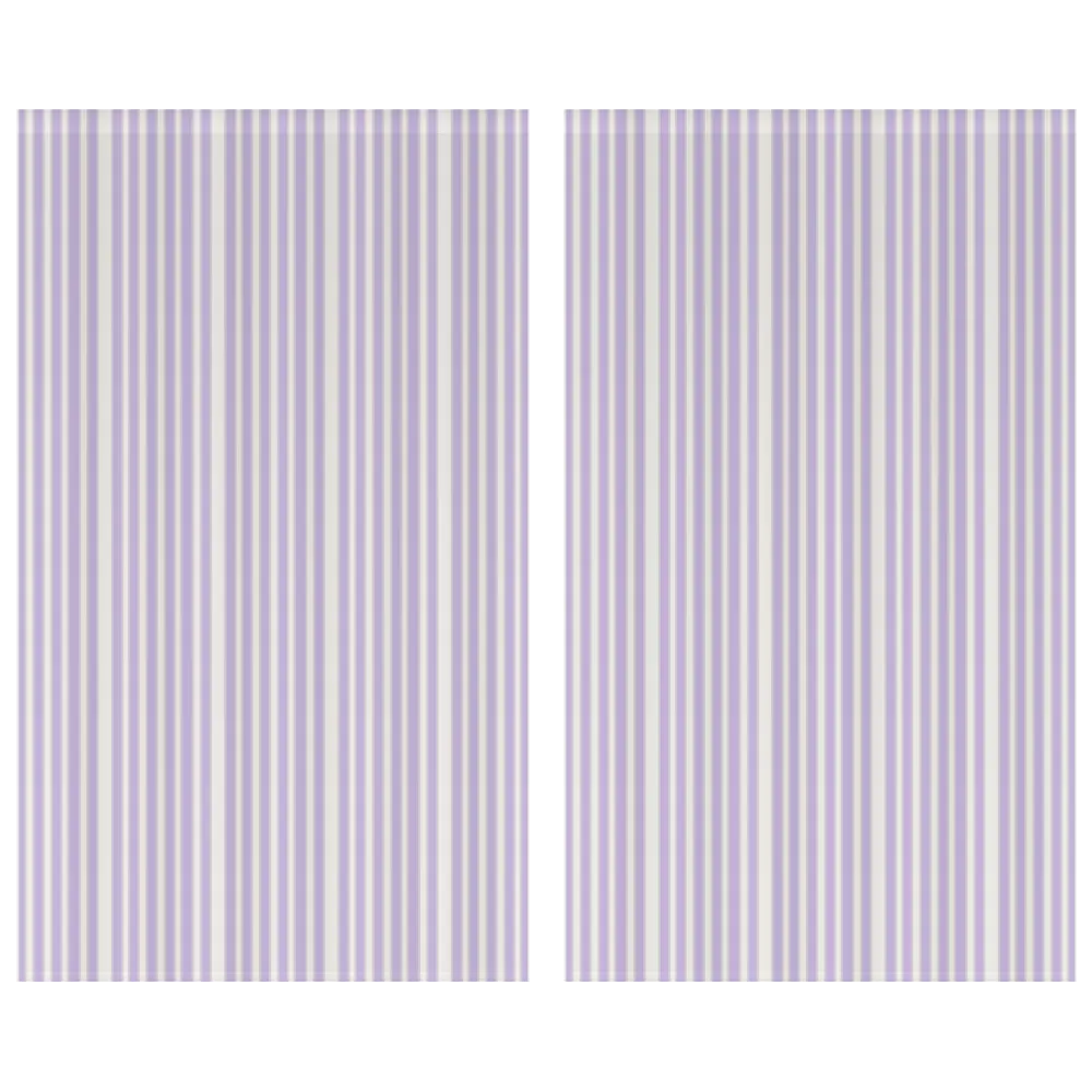 Window Curtain Set - Cotton Blend (2 Panels) | French Stripe - Heliotrope