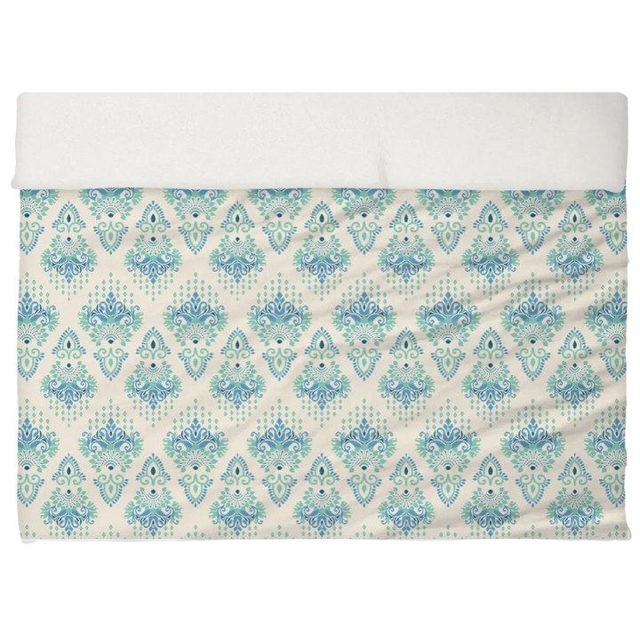 Blues &amp; Greens Anthology Duvet Cover Set – Ikat Damask (Aquastone)