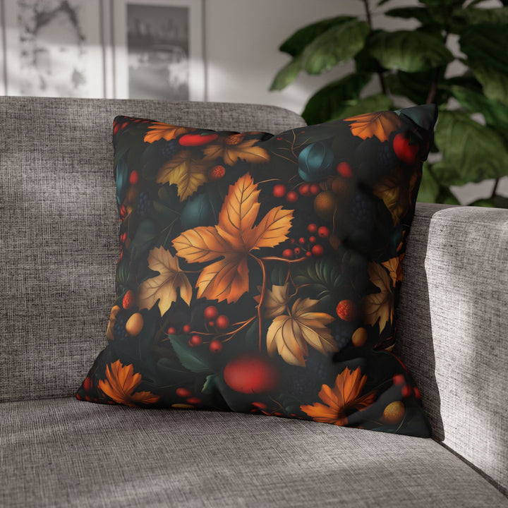 Microsuede Square Pillow Cover / Moody Autumn - Berries Melange