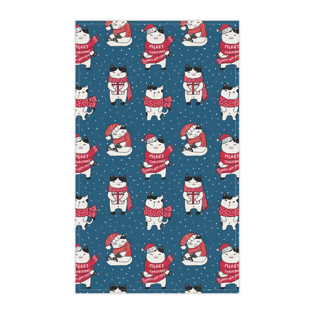 Cotton Twill Tea Towel / Merry Catmus Collection / Pattern