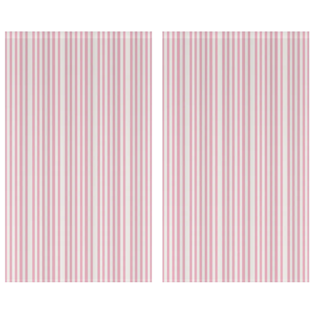 Window Curtain Set - Cotton Blend (2 Panels) | French Stripe - Babydoll