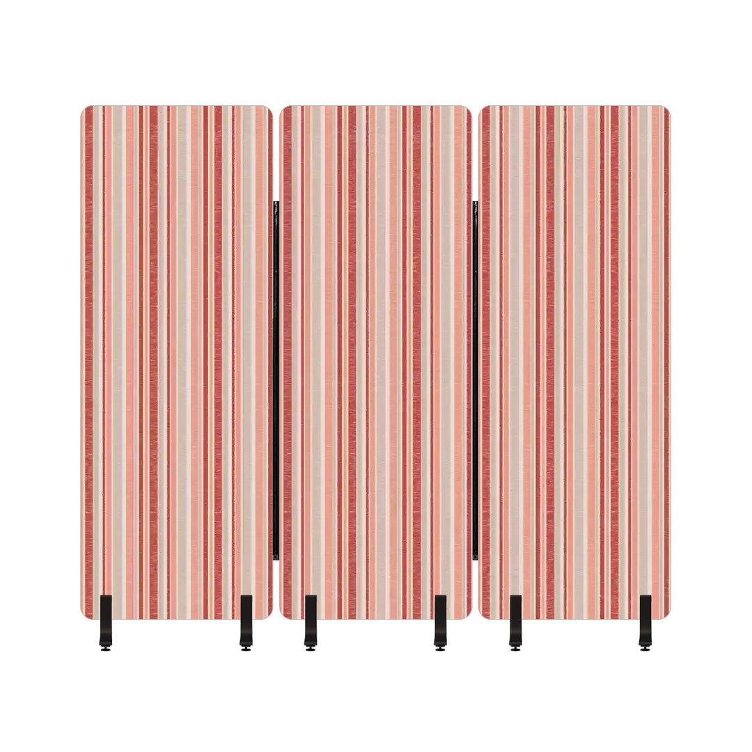 3 Panel Sound-Absorbing Room Divider / Sketchy Stripes