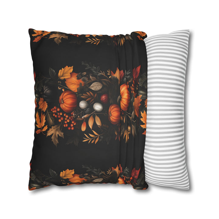 Microsuede Square Pillow Cover / Moody Autumn - Pumpkin Harvest