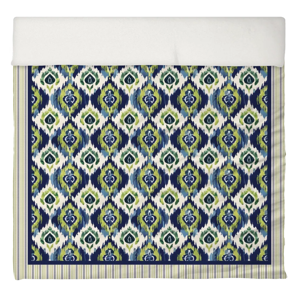 Peridot Blues Duvet Cover Set | Ikat Fusion Collection