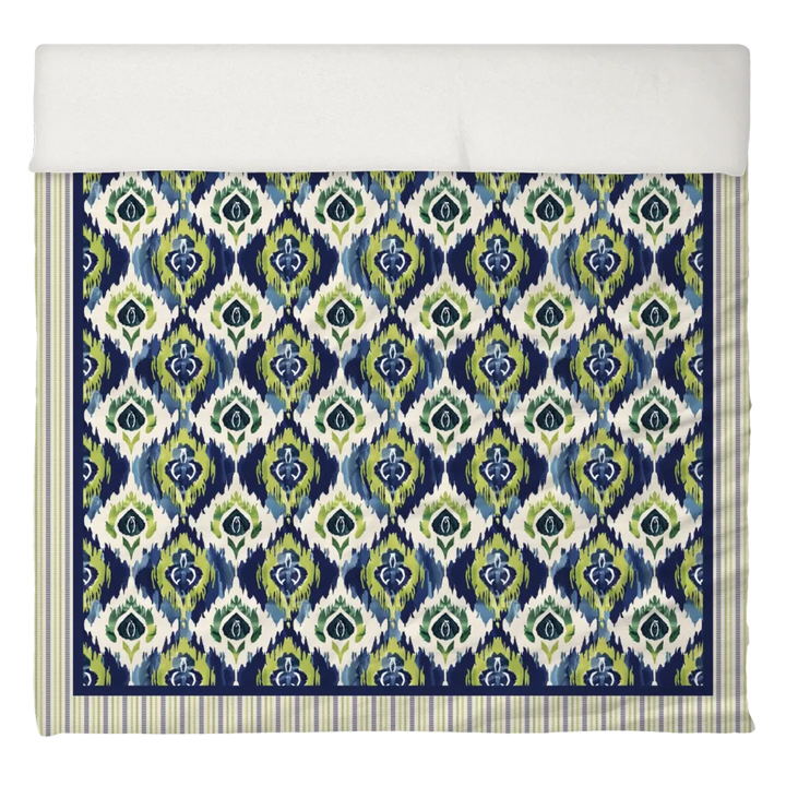 Peridot Blues Duvet Cover Set | Ikat Fusion Collection