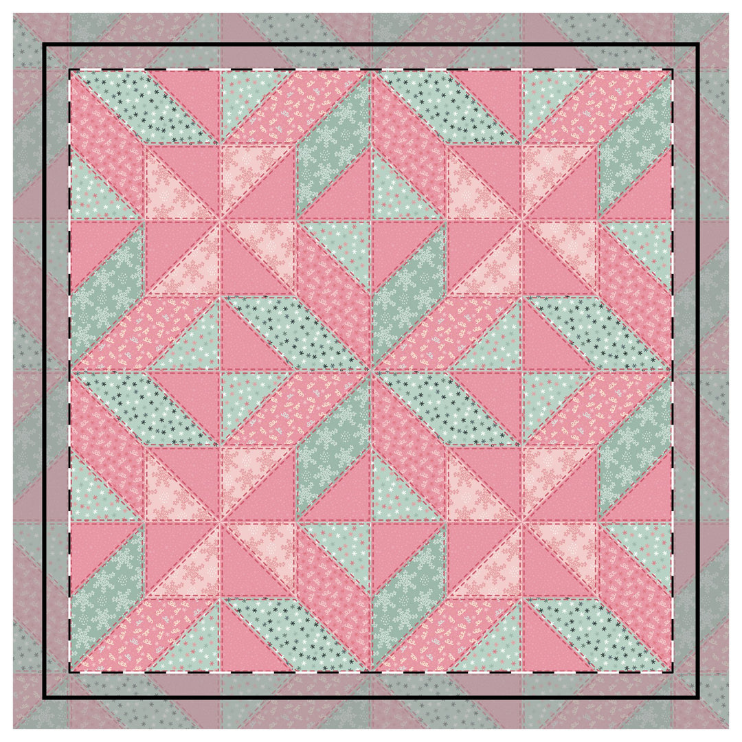 Quilted Sham / 3 sizes / Patchwork / Star / Pink-tacular - Pattern