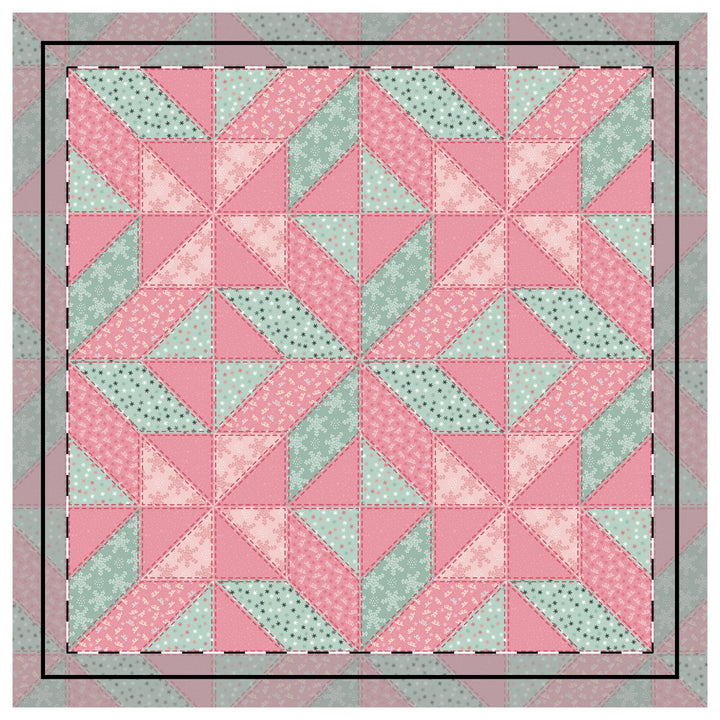 Quilted Sham / 3 sizes / Patchwork / Star / Pink-tacular - Pattern