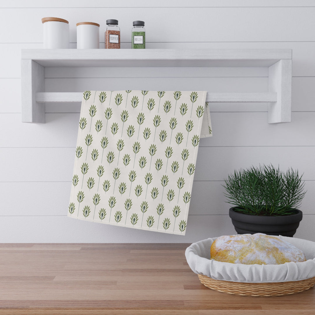 Cotton Twill Tea Towel / Fronds - Color + White