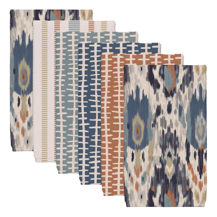 Ikat Fusion Tea Towel Set (6) – Sand &amp; Sea