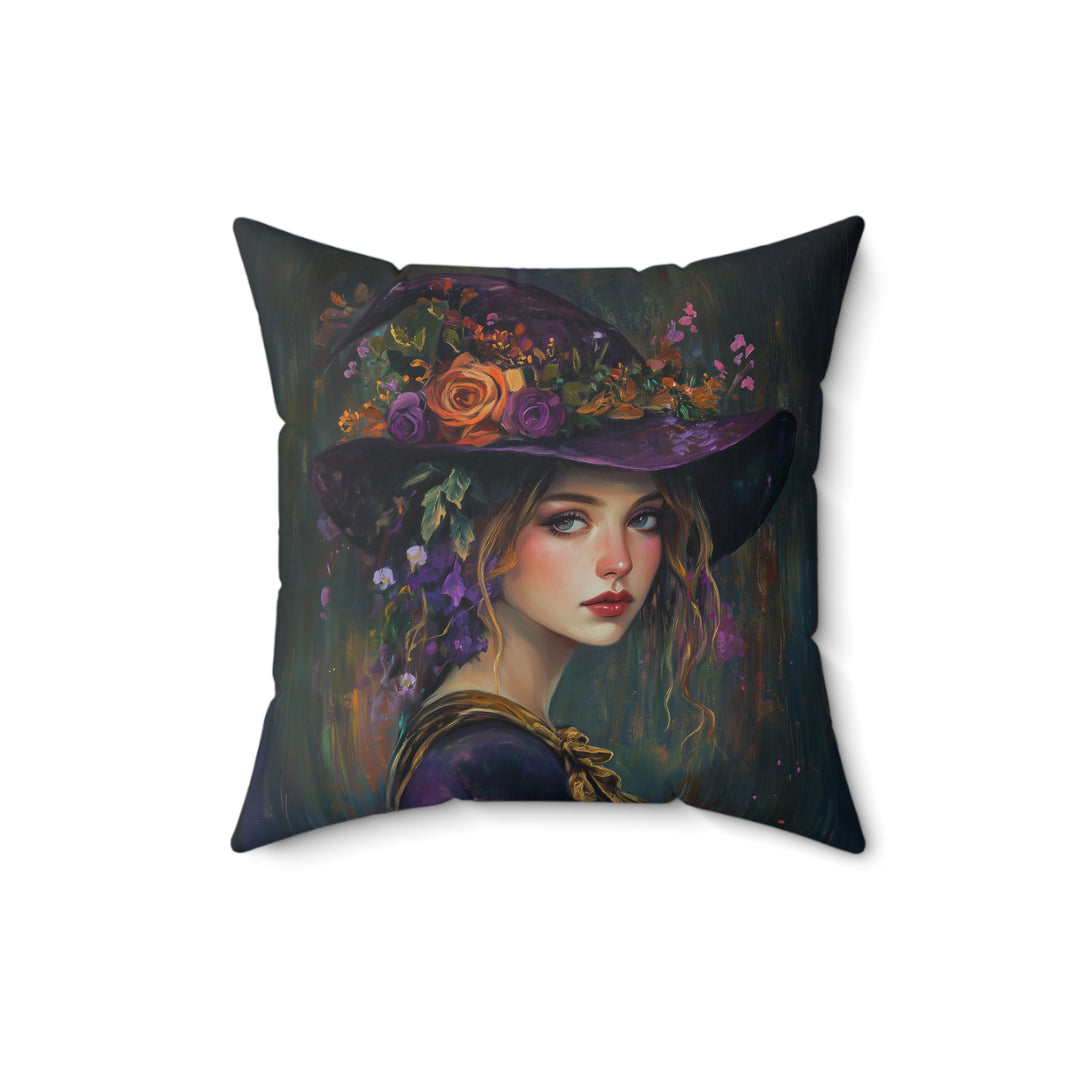 Microsuede Cushion / Halloween Art / Witch - Heliotrope /