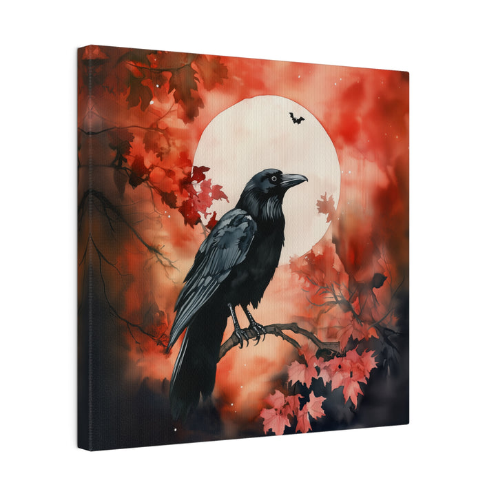 Square Matte Canvas / Halloween Art - Autumn Moon Raven