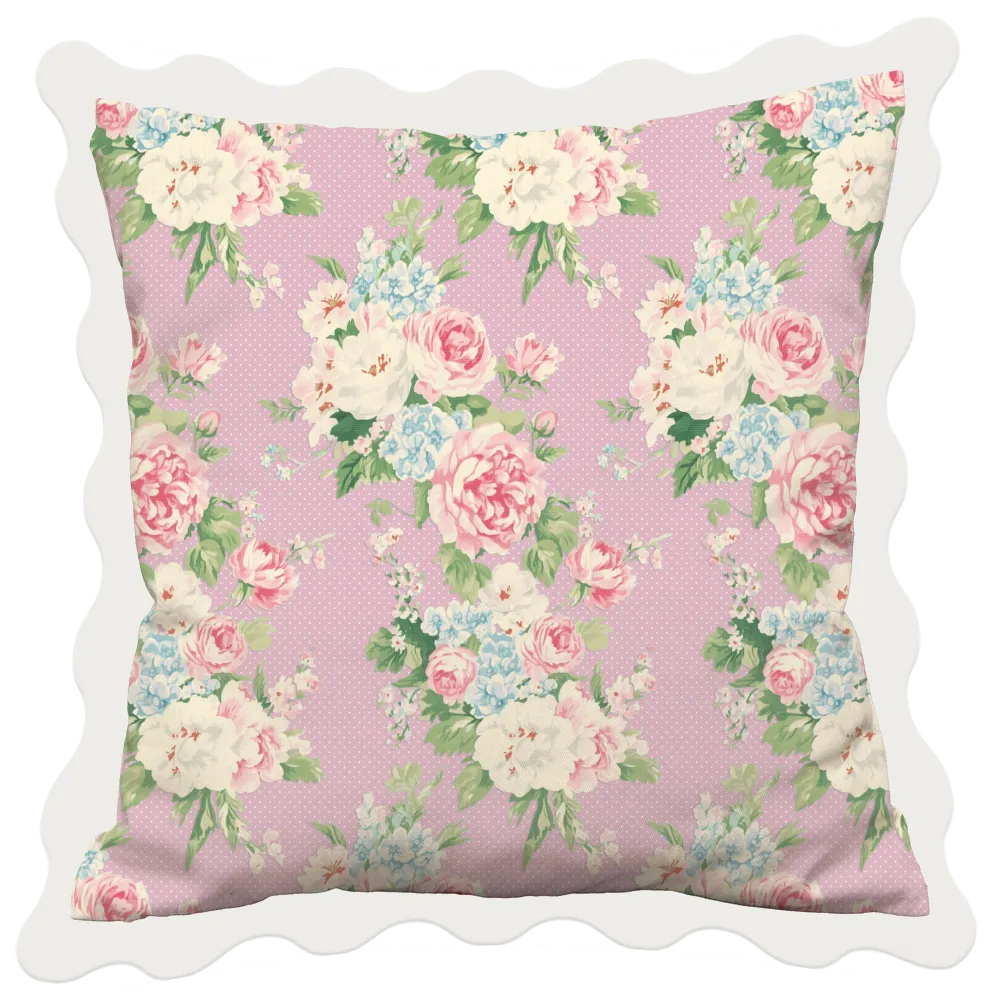 Vintage Cottage Collection Scalloped Duvet Cover Set - Emma (Lilac)
